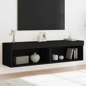 vidaXL TV-Schrank TV-Schränke mit LED-Leuchten 2 Stk. Schwarz 60x30x30 cm (2-St)