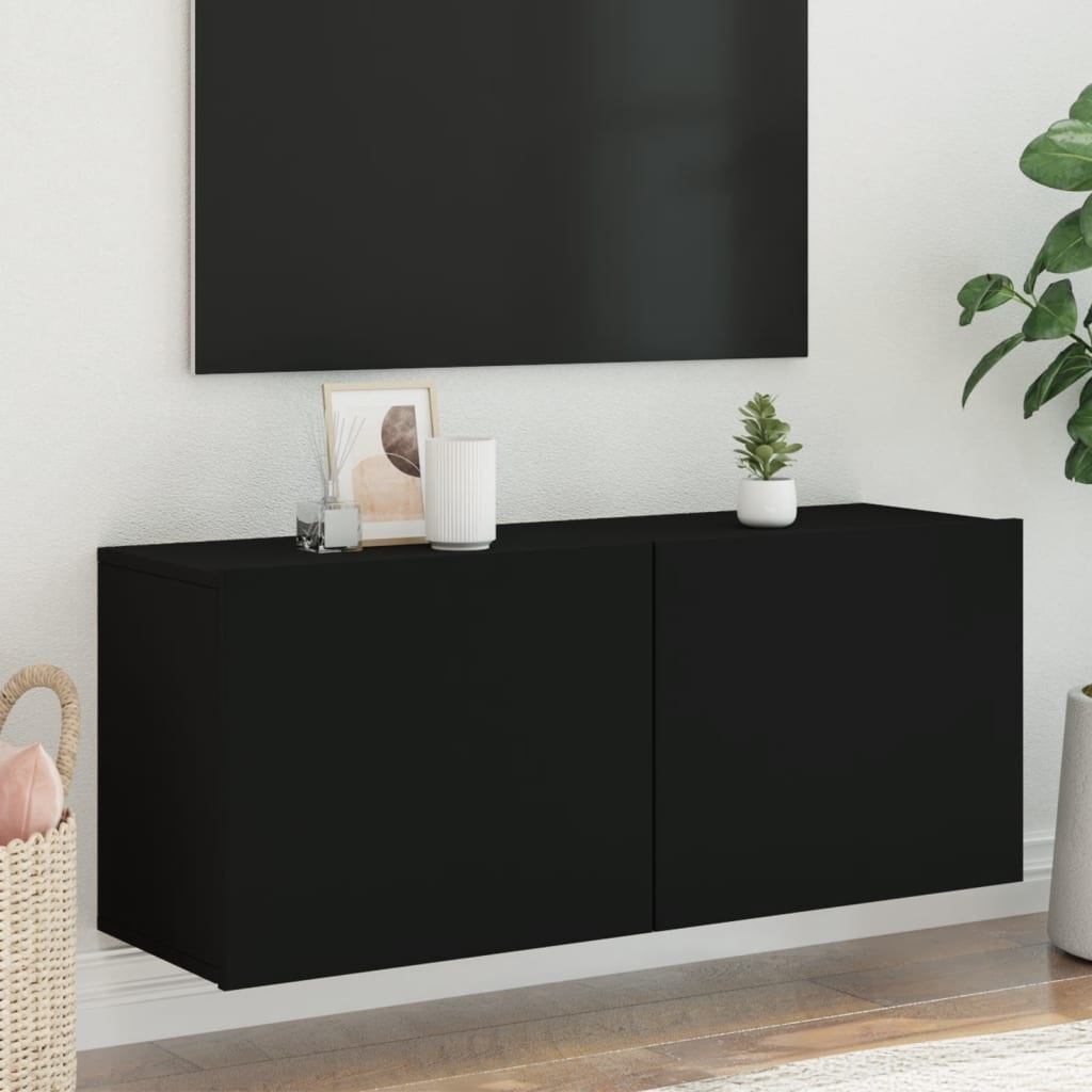 VidaXL Tv-meubel wandgemonteerd 100x30x41 cm zwart