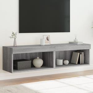 vidaXL TV-Schrank TV-Schränke mit LED-Leuchten 2 Stk. Grau Sonoma 60x30x30 cm (2-St)