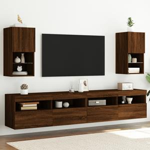 vidaXL TV-Schrank TV-Schränke mit LED-Leuchten 2 Stk. Braun Eichen-Optik (2-St)
