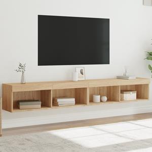 Bonnevie - TV-Schränke mit LED-Leuchten 2 Stk. Sonoma-Eiche 100x30x30 cm vidaXL19960