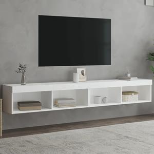 vidaXL TV-Schrank TV-Schränke mit LED-Leuchten 2 Stk. Weiß 100x30x30 cm (2-St)