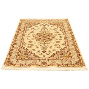 morgenland Teppich "Täbriz 50 Raj Teppich handgeknüpft beige", rechteckig, handgeknüpft