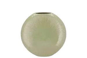 Daan Kromhout Jada Pistache Active Glaze Oval Vase 23X7CM