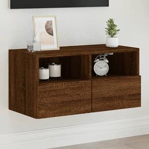 VidaXL Tv-wandmeubel 60x30x30 cm bewerkt hout bruineikenkleurig