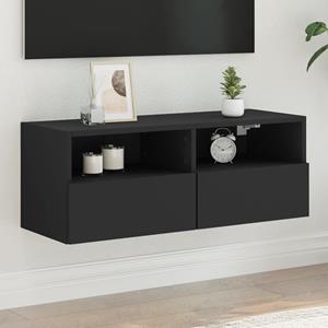 VidaXL Tv-wandmeubel 80x30x30 cm bewerkt hout zwart