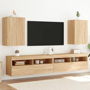 VidaXL Tv-wandmeubels 2 st 40,5x30x60 cm hout sonoma eikenkleurig