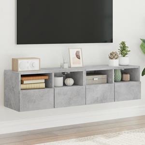 vidaXL TV-Schrank TV-Wandschränke 2 Stk Betongrau 60x30x30 cm Holzwerkstoff