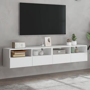 vidaXL TV-Schrank TV-Wandschränke 2 Stk. Weiß 80x30x30 cm Holzwerkstoff (2-St)