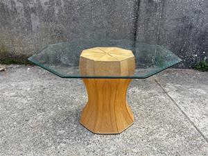 Whoppah Rattan dining table Bamboo/Rattan/Glass - Tweedehands