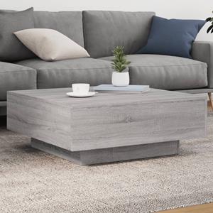 VidaXL Salontafel 80x80x31 cm bewerkt hout grijs sonoma eikenkleurig