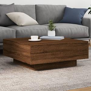 VidaXL Salontafel met LED-verlichting 80x80x31 cm bruineikenkleurig