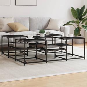 VidaXL Salontafel 121x121x40 cm bewerkt hout zwart