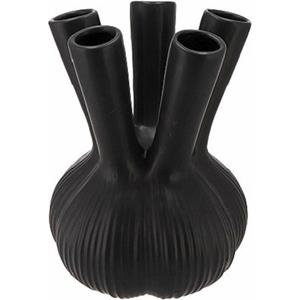 DK Design Bloemenvaas Aglio straight - tulpenvaas - mat zwart - D16 x H19 cm -