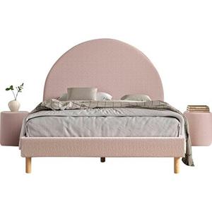 Vipack Slaapkamerserie Gestoffeerd bed Moon Ligoppervlak 140 x 200 cm, incl. lattenbodem, bekleding van bouclé stof, optioneel 4 kleuren