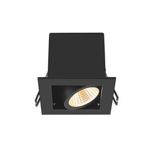 SLV Vierkante led inbouwspot Kadux Single 1x Led - zwart - 3000K 1007551