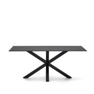 Kave Home Eettafel Argo Glas, 180 x 100cm - Zwart