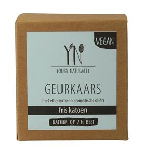 Yours Naturally Geurkaars in glas fris katoen 20cl