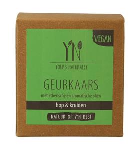 Yours Naturally Geurkaars in glas hop & kruiden 20cl