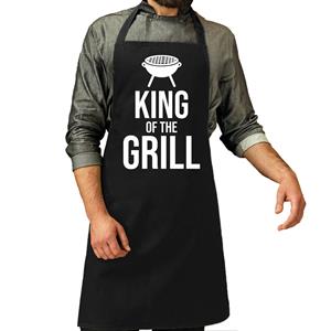 Bellatio Decorations Vaderdag cadeau schort - king of the grill - zwart- keukenschort - heren - verjaardag -