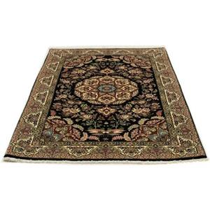 Teppich Ghom Teppich handgeknüpft blau, morgenland, rechteckig, Höhe: 7 mm, handgeknüpft