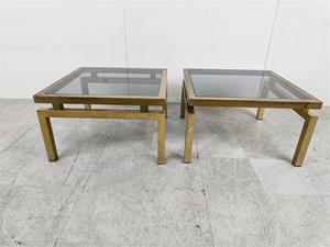 Belgochrom 2x vintage brass side tables, 1970s - Tweedehands