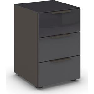 rauch Nachtkommode "Flipp", mit 3 Schubladen und Soft-Close-Funktion, Oberboden und Front Glas