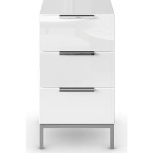 rauch Nachtkommode "Flipp", mit 3 Schubladen und Soft-Close-Funktion, Oberboden und Front Glas