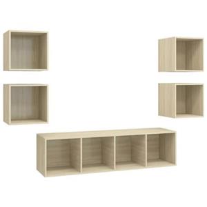 vidaXL Kleiderschrank 5-tlg TV-Schrank-Set Sonoma-Eiche Spanplatte