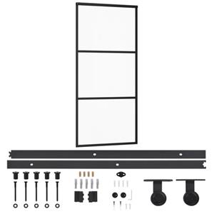 VIDAXL Schuifdeur Met Beslag 90x205 Cm Aluminium En Esg-glas