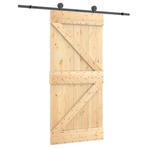 VIDAXL Schuifdeur Met Beslag 95x210 Cm Massief Grenenhout