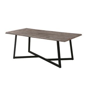 Meubelen-Online Eettafel Hanson grijs eiken boomstam look