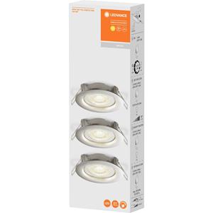 LEDVANCE 4058075617766 LED-Einbauleuchte 3er Set 4.9W Warmweiß Grau, Nickel (gebürstet)