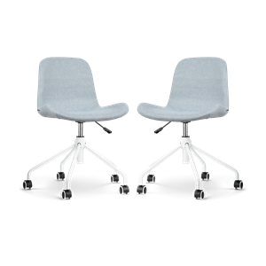 Nolon Nout-Fé bureaustoel lichtblauw - wit onderstel - set van 2