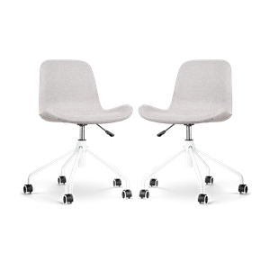 Nolon Nout-Fé bureaustoel beige - wit onderstel - set van 2