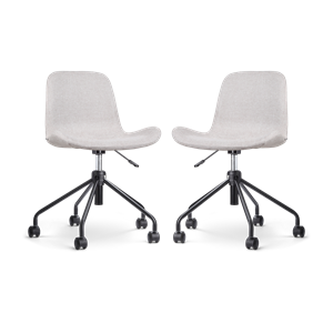 Nolon Nout-Fé bureaustoel beige - zwart onderstel - set van 2