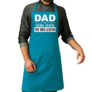 Bellatio Decorations Vaderdag cadeau schort - dad the bbq legend - blauw - keukenschort - barbecue - verjaardag -