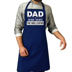 Bellatio Decorations Vaderdag cadeau schort - dad the bbq legend - donkerblauw - keukenschort - barbecue - verjaardag -