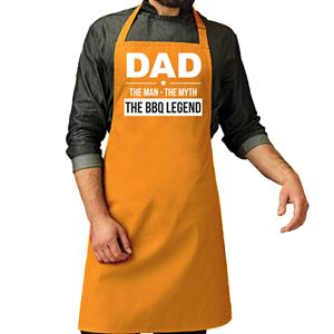 Bellatio Decorations Vaderdag cadeau schort - dad the bbq legend - geel - keukenschort - barbecue - verjaardag -