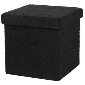 Urban Living Poef/hocker/opbergbox - Zwart - Mdf - 38 X 38 Cm