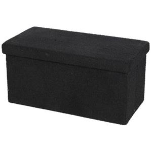 Urban Living Poef/hocker/opbergbox - Zwart - Mdf - 76 X 38 X 38 Cm