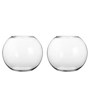 Mica Decorations Set van 3x stuks glazen kommen / bol vazen 20 x 25 cm -