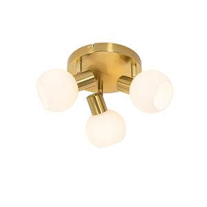qazqa Deckenstrahler Gold mit Opalglas 3-flammig verstellbar - Anouk - Gold