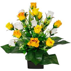 I.GE.A. Kunstbloem Rosen-Arrangement im Topf aus Keramik Blumengesteck Dekoblumen (1 stuk)