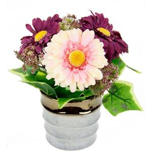 I.GE.A. Kunstbloem Arrangement aus Gerbera im Topf aus Keramik (1 stuk)