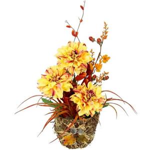 I.GE.A. Kunstbloem Dahlien-Arrangement in Pflanzschale Gesteck aus künstlichen Blumen (1 stuk)