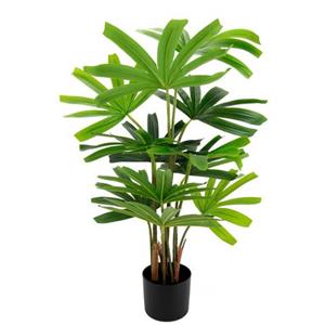 I.GE.A. Kunstboom Palme Rhapis im Topf Künstliche Palme Excelsa Steckenpalme Raphiapalme (1 stuk)