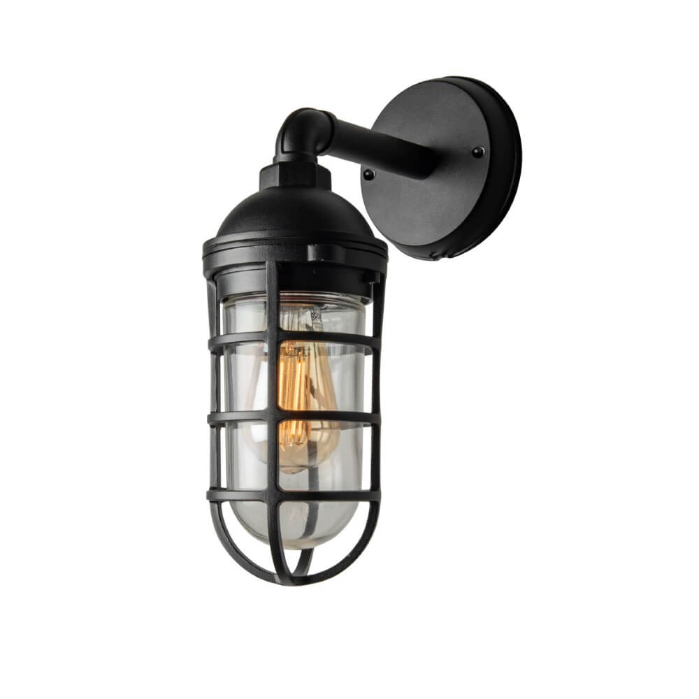 KonstSmide Zwarte wandlamp Olbia nostalgisch 7355-750