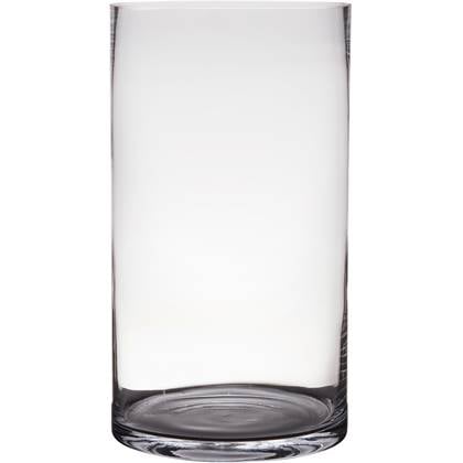 Hakbijl glass Vaas home basics - hoog - cilinder - glas - 40 x 25 cm