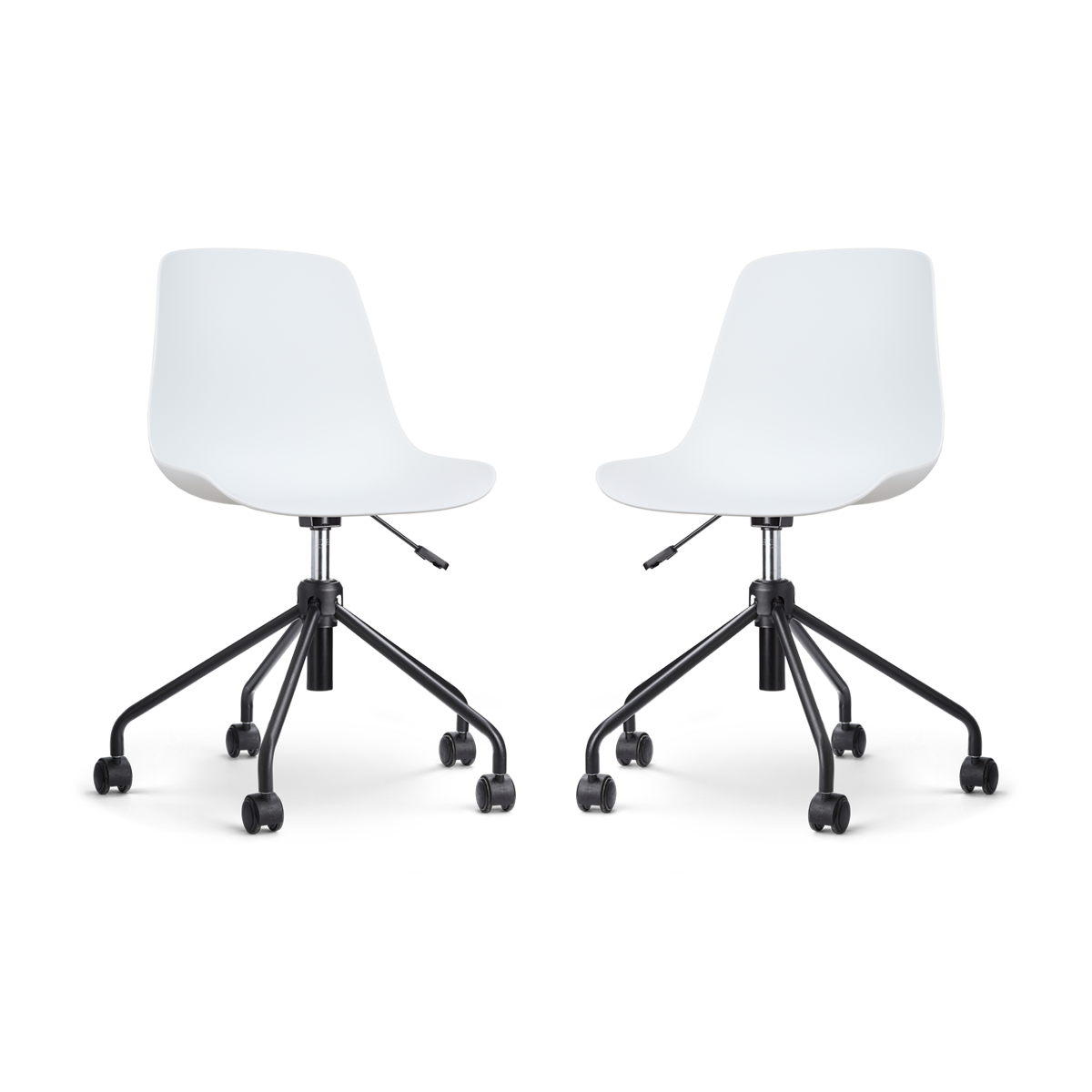 Nolon Nout-Pip bureaustoel wit - zwart onderstel - set van 2